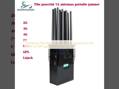 12 antennes 70w draagbare mobiele telefoonsignaaljammer 2G 3G 4G 5G WiFi locker GPS USA type