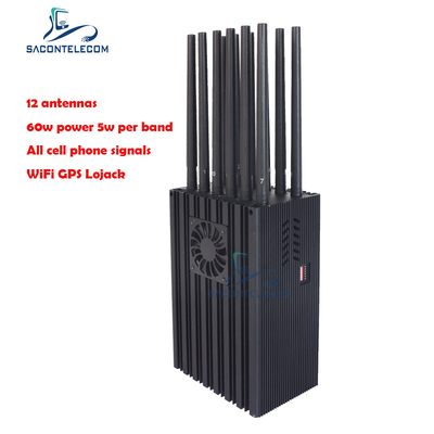 12 Gps van de antennes60w Mobiele Telefoon Stoorzender 2G 3G 4G 5G Wifi VHF Lojack