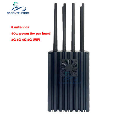 Draagbare Mobiele Stoorzender 8 van het Telefoonsignaal kanaliseert 4 - 10w per Band Krachtige 5G