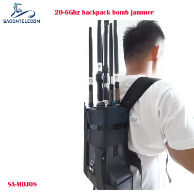 20-6000MHz Manpack drone jammer met 100W vermogen en 40m jamming afstand rugzak bom jammer UAV signaal blokker