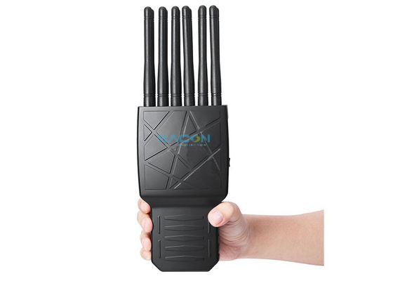 12 banden Handheld Signal Jammer met ingebouwde batterij en 5-20M bereik voor mobiele telefoon blokkering