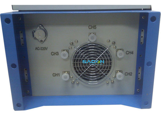 Buiten waterdichte drone signaal jammer 5 banden voor vliegtuig / gevangenis, 215w vermogen