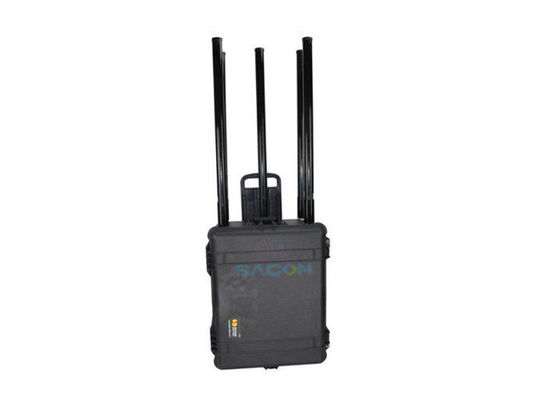 150W uitgangsvermogen Manpack Jammer met 100-200 meter jammerbereik en waterdichte hoes