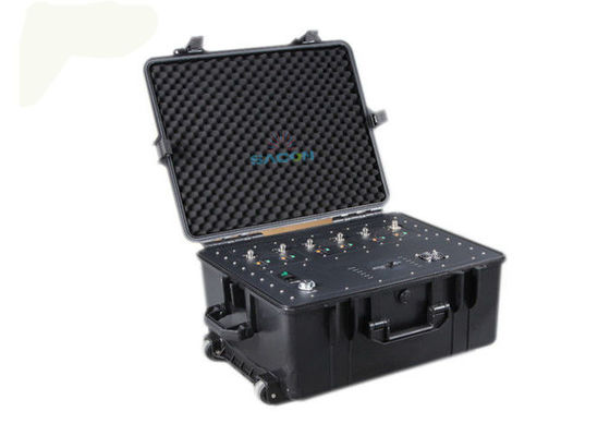 300W High Power 6 Bands VHF UHF Manpack Jammer met VSWR-bescherming voor Walkie Talkie
