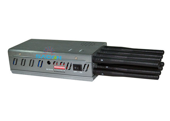 8 Watt Handheld Signaalstoorzender met 30m Bereik en 8 Antennes voor Mobiele Telefoon Blokkeren