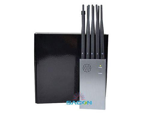 10W Krachtige Draagbare Mobiele Telefoon Stoorzender met 8000mAh Batterij en 10 Omni Antennes