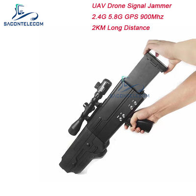 5000mAh 2km 900MHz Drone Signal Jammer WiFi 5.8g 2.4G 4 banden