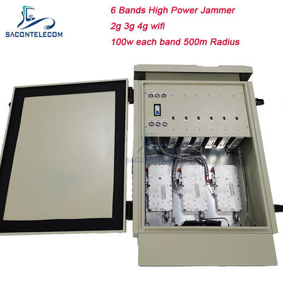600W waterdichte buitenbom jammer met een straal van 600m voor 5G 5.2G 5.8G signaal blokkering