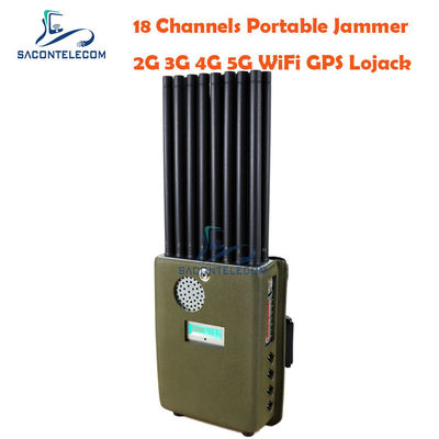DC12V 16w mobiele telefoonsignaaljammer 4G 5G VHF UHF handheld signaalblokker