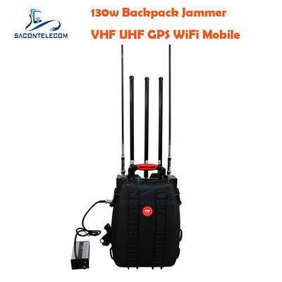 5 kanalen VHF UHF Manpack Jammer met 120m afstand en ingebouwde batterij voor draagbare signaalblokkering