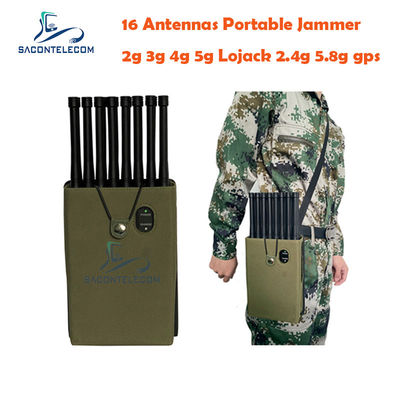 16 antennes 16W 4G LTE 5G Lojack Portable Signal Jammer met 30m bereik en handheld ontwerp