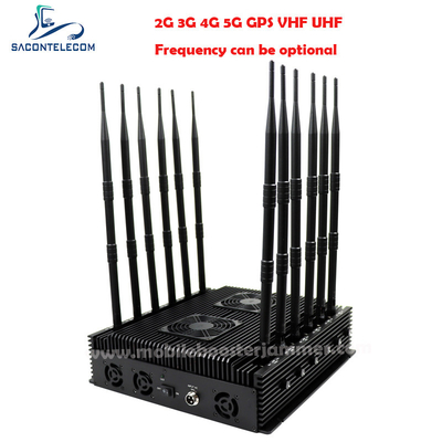 Binnen 2.4G 5.8G Bluetooth WiFi Signal Jammer 12 Antennen 80w DCS PCS