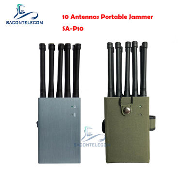 10 antennes Draagbare signaalverwarmer met 30m bereik en 10W uitgangsvermogen voor GPS Lora Lojack Radio Frequency Jamming