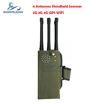 6 banden Signal Jammer met een straal van 30m en 54W uitgangsvermogen voor Bluetooth GPS en WiFi blokkering