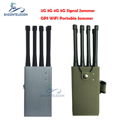 8W 8 Antennen Draagbare Signal Jammer met een straal van 30m voor GPS WiFi 2G 3G 4G 5G blokkering
