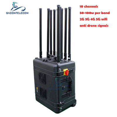 500W Krachtige Manpack Bom Jammer met 10 Antennes en 300m Bereik voor Konvooibescherming