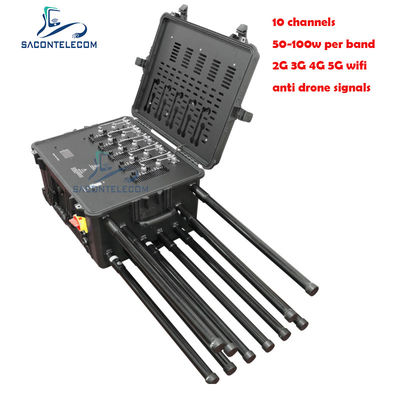 500W Krachtige Manpack Bom Jammer met 10 Antennes en 300m Bereik voor Konvooibescherming
