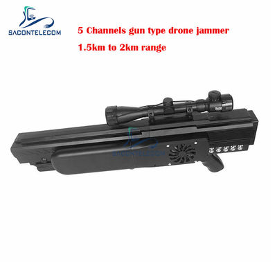 UAV van de het Signaalstoorzender van de Kanonhommel Blocker 1500 Meters 5 Kanalen Ingebouwde Batterij