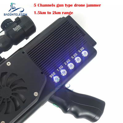 UAV van de het Signaalstoorzender van de Kanonhommel Blocker 1500 Meters 5 Kanalen Ingebouwde Batterij