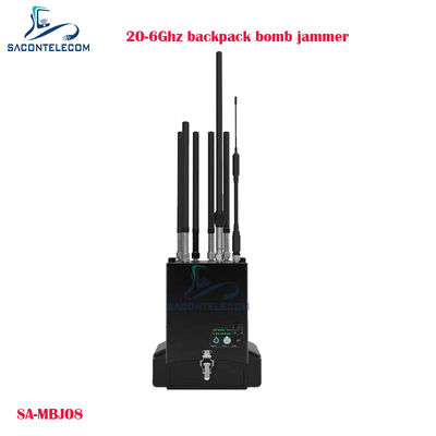 20-6000MHz Manpack drone jammer met 100W vermogen en 40m jamming afstand rugzak bom jammer UAV signaal blokker