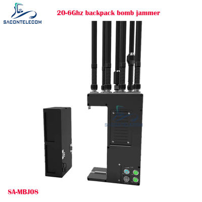 20-6000MHz Manpack drone jammer met 100W vermogen en 40m jamming afstand rugzak bom jammer UAV signaal blokker