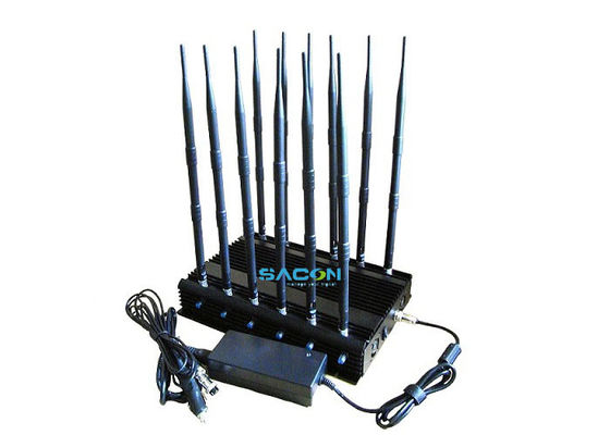 30W Krachtige 12-Bands Signaalstoorzender met 50m Bereik voor Mobiele Telefoon en Draadloze Signaalblokkering