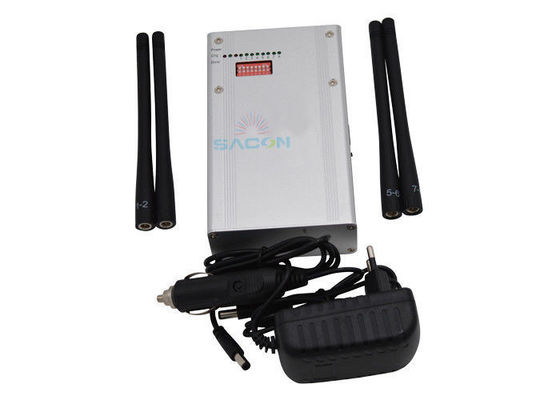 Handheld digitale gps jammer met 6,5w uitgangsvermogen en 4 antennes voor 300-3000 vierkante meter