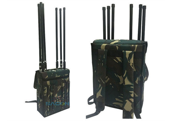 120W 8-kanaals Manpack Jammer met 120m Bereik voor VIP-bescherming en Bomopruiming