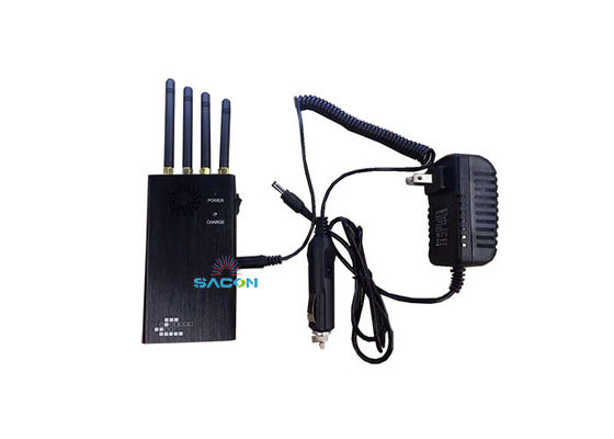 2W Draagbare Handheld GPS Jammer met 4 Antennes en 5-15M Stoorsignaalbereik voor Mobiele en GPS Signalen