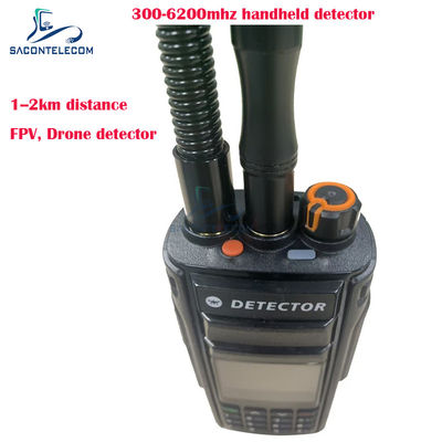 2km Fpv Handheld Drone Detector 300-6200mhz 2 Antennen Draagbare Anti Drone Signal Detector