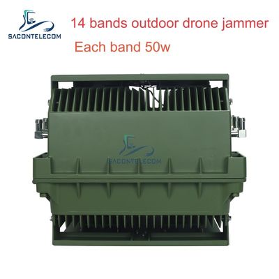 14 kanalen 700W High Power Anti Drone Jammer met 2KM Jamming Range voor buitenbeveiliging