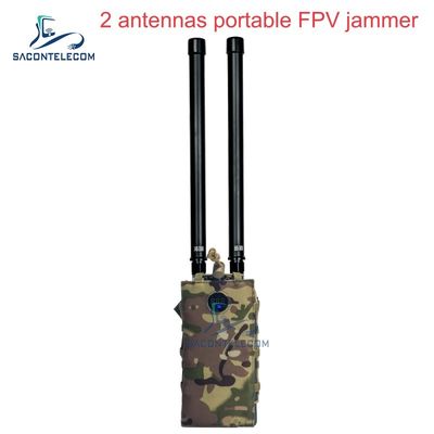 Draagbare 2-bands handheld anti-drone jammer met 60W uitgangsvermogen en 32000Mah batterij