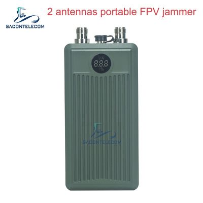 Draagbare 2-bands handheld anti-drone jammer met 60W uitgangsvermogen en 32000Mah batterij