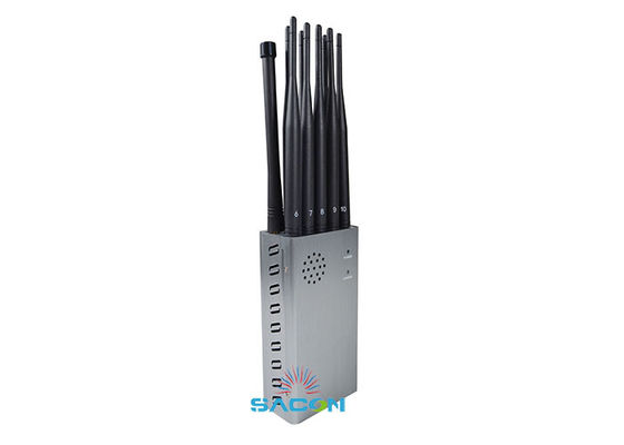 10W Krachtige Draagbare Mobiele Telefoon Stoorzender met 8000mAh Batterij en 10 Omni Antennes