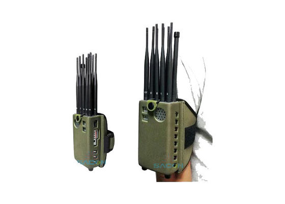 10W Krachtige Draagbare Mobiele Telefoon Stoorzender met 8000mAh Batterij en 10 Omni Antennes