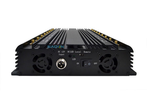 18 banden signaaljammer met 5 koelventilatoren en 40m jammerradius voor WiFi GPS VHF UHF blokkering