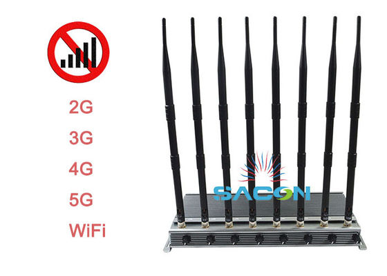 40W Uitgangsvermogen 5G Signaal Stoorzender met 80m Stoormapel en 3 Koelventilatoren
