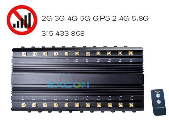 22 antennes 42W Output Power Signal Jammer met 40m Jamming Range voor mobiele en WiFi blokkering