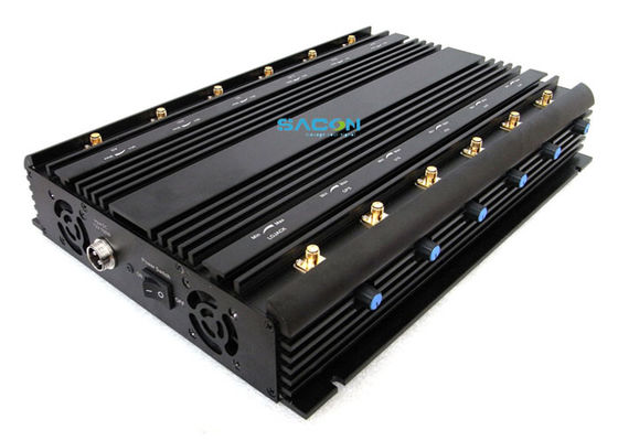 30W uitgangsvermogen 12 kanalen draadloos signaal jammer met auto adapter ontwerp voor gevangenis mobiele telefoon blokkering