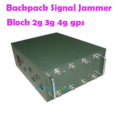 120W uitgangsvermogen Backpack Signal Jammer met 8 antennes en 100m bereik voor 2G 3G 4G 5G VHF UHF WiFi GPS blokkering