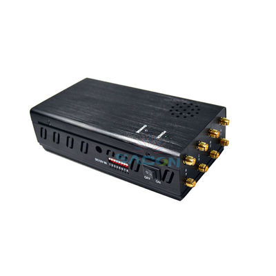 Draagbare 8 banden mobiele signaaljammer met 8000mAh batterij en verstelbare dip switch voor 2G 3G 4G GPS WiFi blokkering