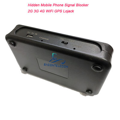 Verborgen 8 antennes Pocket Mobile Phone Signal Jammer met 2-5m Jamming Radius en 3000mAh batterij