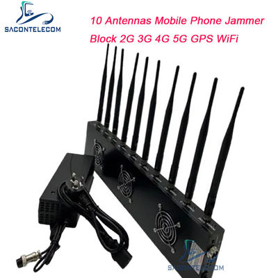 433MHz 40m Range Signal Jammer met 10 kanalen en 18W uitgangsvermogen voor GPS WiFi blokkering