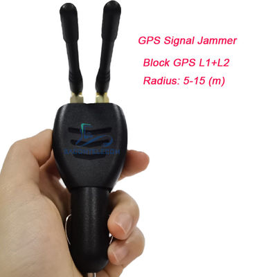 ISO9001 Mini GPS Jammer Blocker met 15m Afstand Omni Antenne Lichtgewicht voor Auto Sigarettenaansteker 12V-24 DC