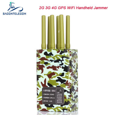 6 Antennes 20m Bereik Draagbare Mobiele Telefoon Jammer met 4000mAh Batterij voor GPS Lojack WiFi Signaal Blokkeren