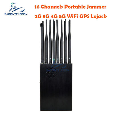 16 antennes Handheld GPS Signal Jammer met 12000mAh batterij voor 5G-blokkering