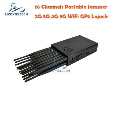 16W uitgangsvermogen 12000mAh batterij 20m bereik signaal jammer mobiele telefoon blokker GPS jammer