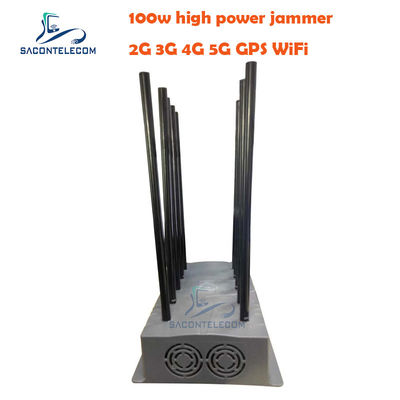 100W Krachtige Signaalstoorzender met 10 Kanalen voor VHF UHF GPS Stoorzender