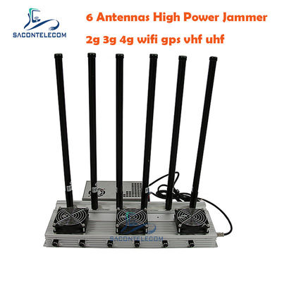 93W Krachtige UHF LTE Signaal Stoorder met 6 Kanalen en 50-150 Meter Bereik