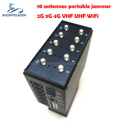 10W vermogen 10 antennes 20m straal draagbare signaalverstoorder handheld gps wifi blokker